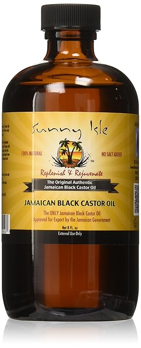 title=Sunny Isle Jamaican Black Castor Oil, Olio di ricino, circa 240 ml