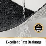 HITSLAM Shower Mat Non Slip 60 x 40 cm Loofah Drain Quick Drying Black view 5