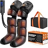 DEJUNPIOOL Leg Massager with Heat and Compression - Foot Calf Thigh Massage for Circulation and Pain Relief, Professional Compression Boots with 6 Modes, 9 Intensity, 4 Heat, Gifts for Mom Dad