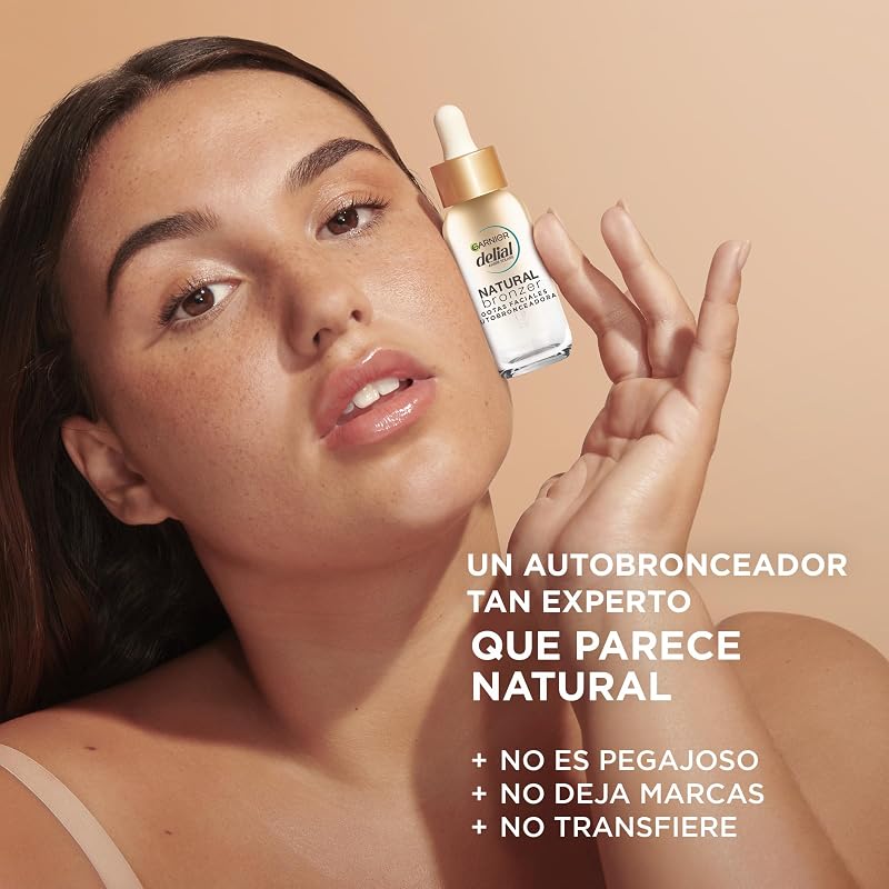 Garnier delial natural bronzer gotas faciais autobronzeadoras com ácido hialurônico e água de coco, 30 ml