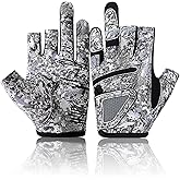 Rioomui 3-Cuts Fishing Gloves Men, Lightweight Breathable Anti-Slip Kayak Gloves Women for Kayaking, Sailing,Paddling,Rowing Enhanced Grip and Comfort
