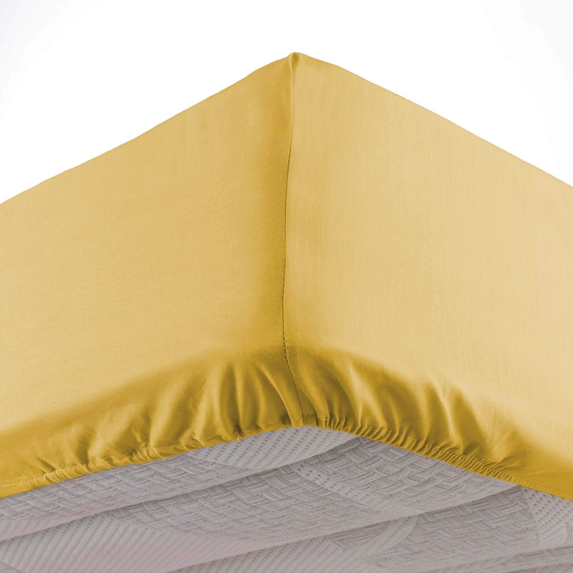 Douceur d'Intérieur Single Fitted Sheet 90 x 190 cm Microfibre Plain Oscar Honey 100% Polyester