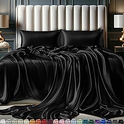 DECOLURE Satin Sheets King Bed Set