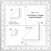 Zonon Military Map Protractor 5 Inch Utm Mgrs Coordinate Scale | Land Navigation Tool, Topographical Map Scale for Grid Coordinate Reading Terrain Map Orienteering Hiking Field Training Gear
