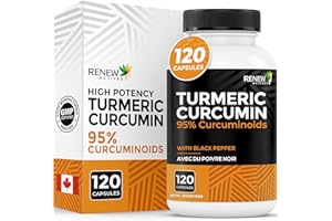 RENEW ACTIVES Turmeric Curcumin – Ultra Potent 95% Curcuminoids with BioPerine Black Pepper for Maximum Absorption – Supports