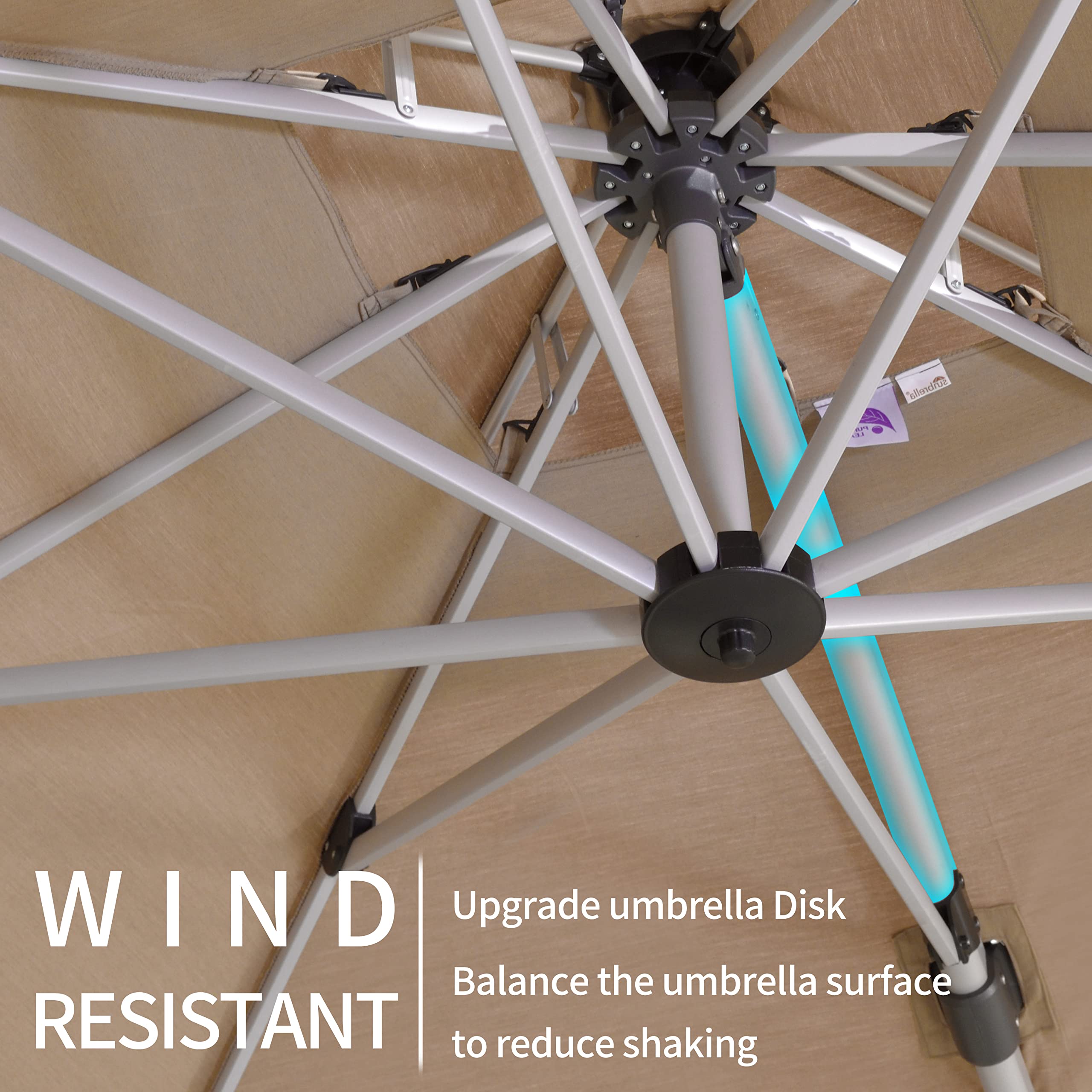 PURPLE LEAF 10 Feet Double Top Deluxe Sunbrella Square Patio Umbrella