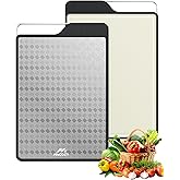 Titanium Cutting Board for Kitchen, Double-Sided Pure Titanium(Checkered Design) & Wheat Straw PP, Food Grade Chopping, Non Toxic, Easy to Clean, 16"×11"