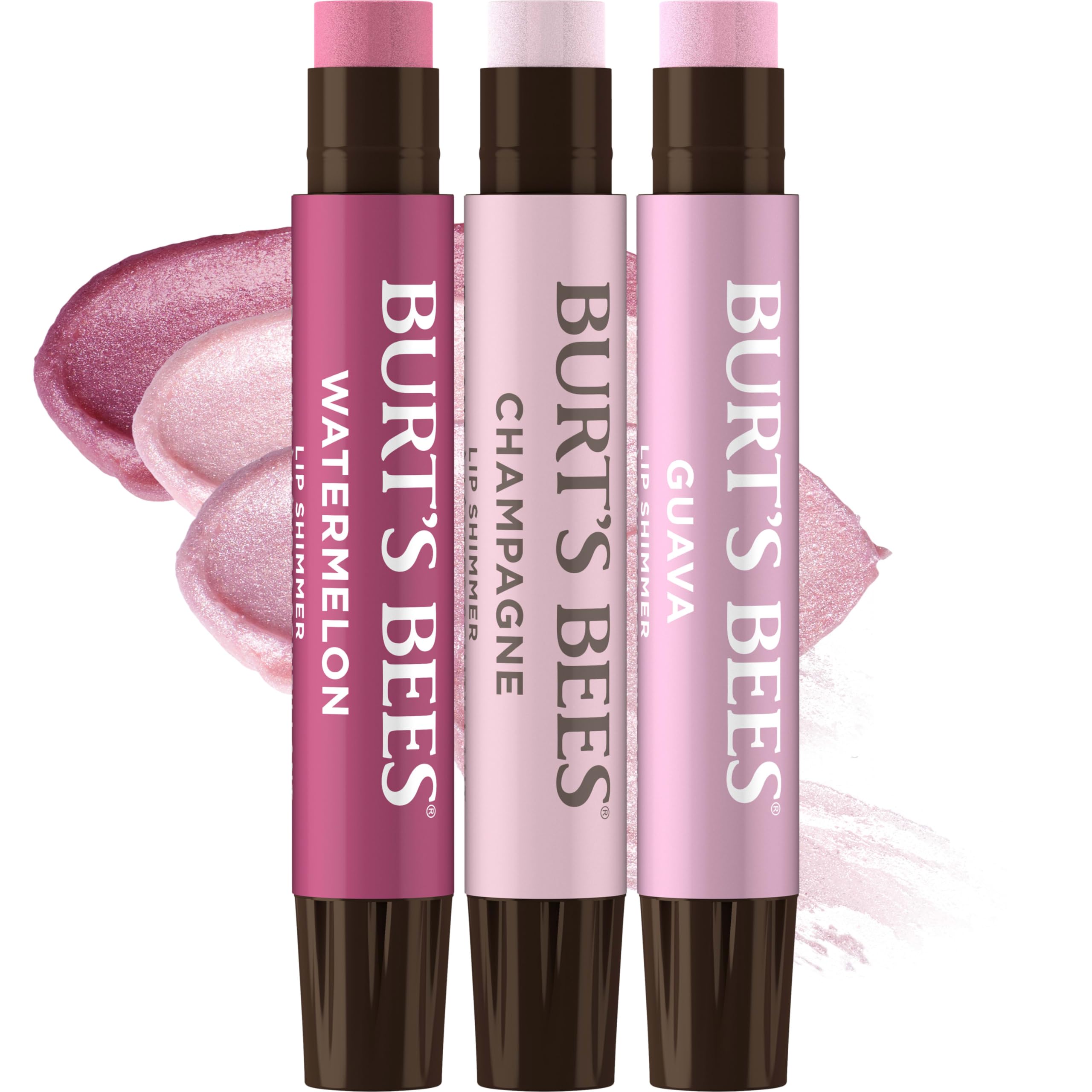 Photo 1 of ++4 pack++Burt's Bees Lip Shimmer Pink Collection, Tinted Lip Balm Stick, Moisturizing for All Day Hydration with Natural Glowy Pigmented Finish & Buildable Color, 3 Shades; Value Pack, 3 Tubes x 0.09 Oz
