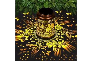 Hummingbird Solar Lanterns Outdoor Garden Decor, Waterproof Solar Lights Outdoor, Hanging Metal LED Patio Lights Garden Decor