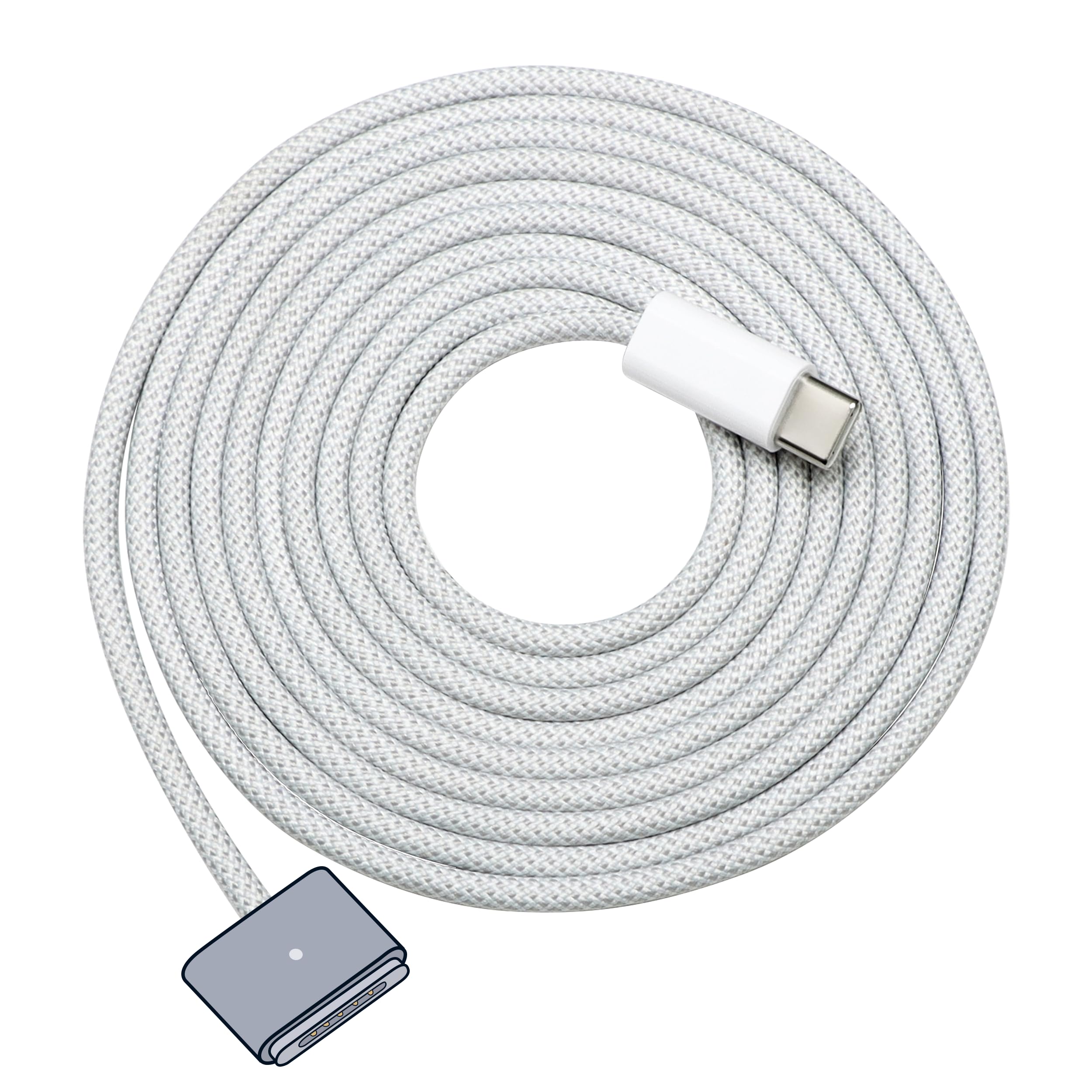 Photo 1 of DERLULU USB-C to Magnetic 3 Fast Charging Cable (2 m/6.6 ft), Compatible with MacBook Air (15''/13'' M4 2025, M3 2024, 15'' M2 2023, 13" M2 2022), MacBook Pro (16"/14" 2024/2023/2021), Space Gray