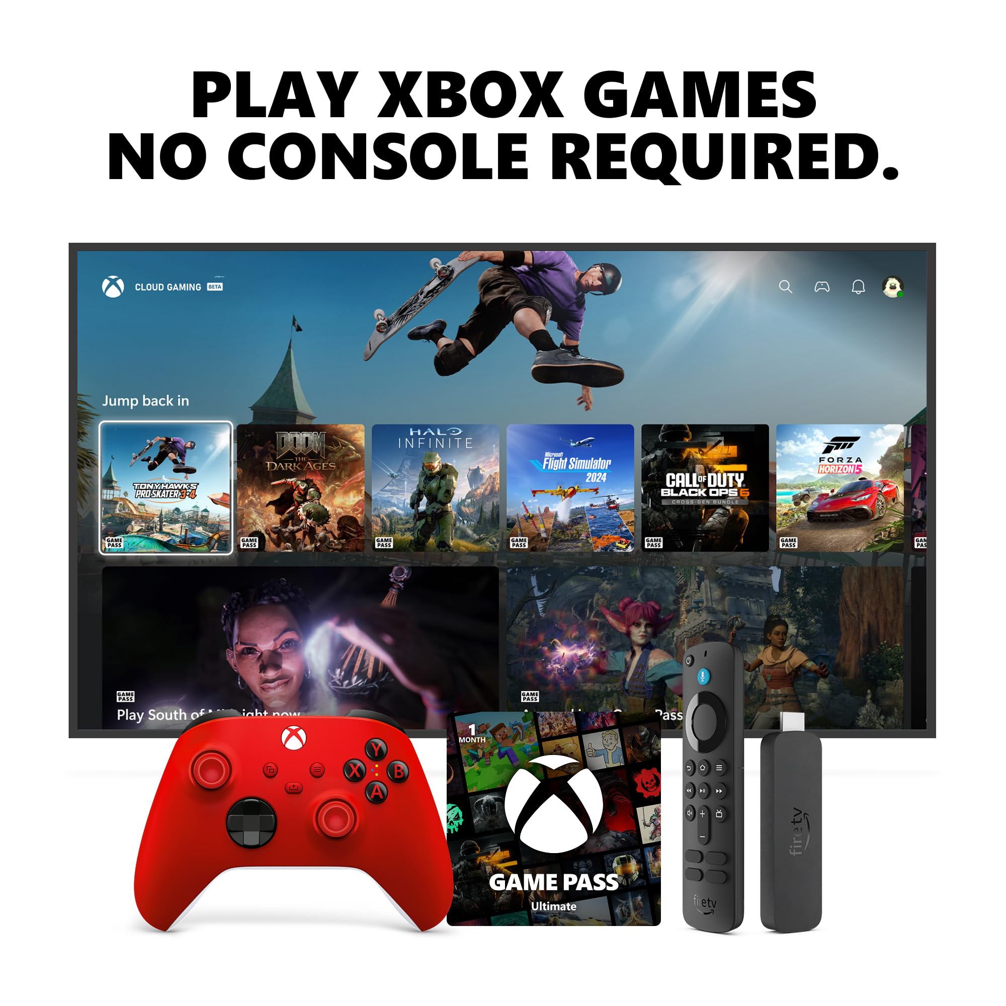 Xbox Wireless Controller (2025) Pulse Red + Fire TV