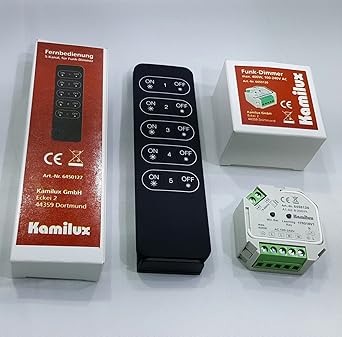 Set Kamilux Super Funk Led Dimmer Inkl Funk Fernbedienung Max 400 Watt 8 230volt Steuerspannung Fur Dimmbare Led Leuchtmittel Amazon De Beleuchtung