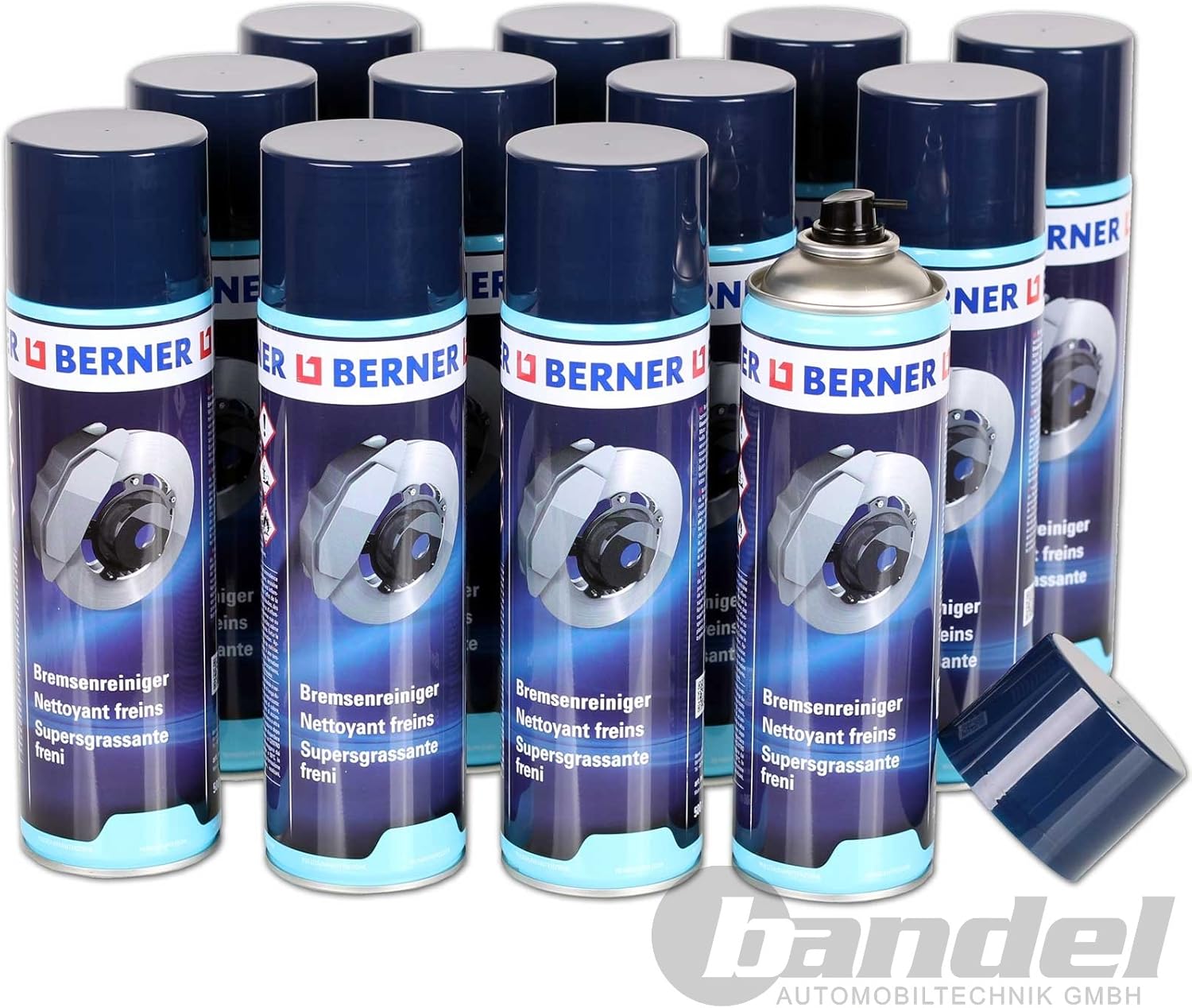 [€3,98/1L] 12x BERNER BREMSENREINIGER 500ml DOSE TEILE REINIGER BRAKE