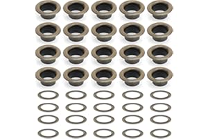 CRAFTMEMORE 1/4" Hole Size Metal Grommets Eyelets with Washers for Bead Cores, Clothes, Leather, Canvas (Antique Brass, 100 Pack)