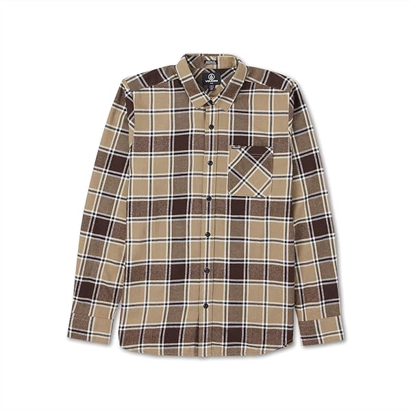 Chemise Homme Volcom à Carreaux Rouges, Flanelle, Manches Longues, Boutonnée, Taille M