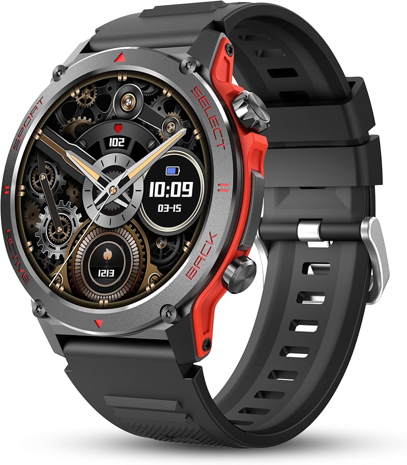 Popglory Smart Watch 1.43 AMOLED 45mm Military Fitness Watch IP68