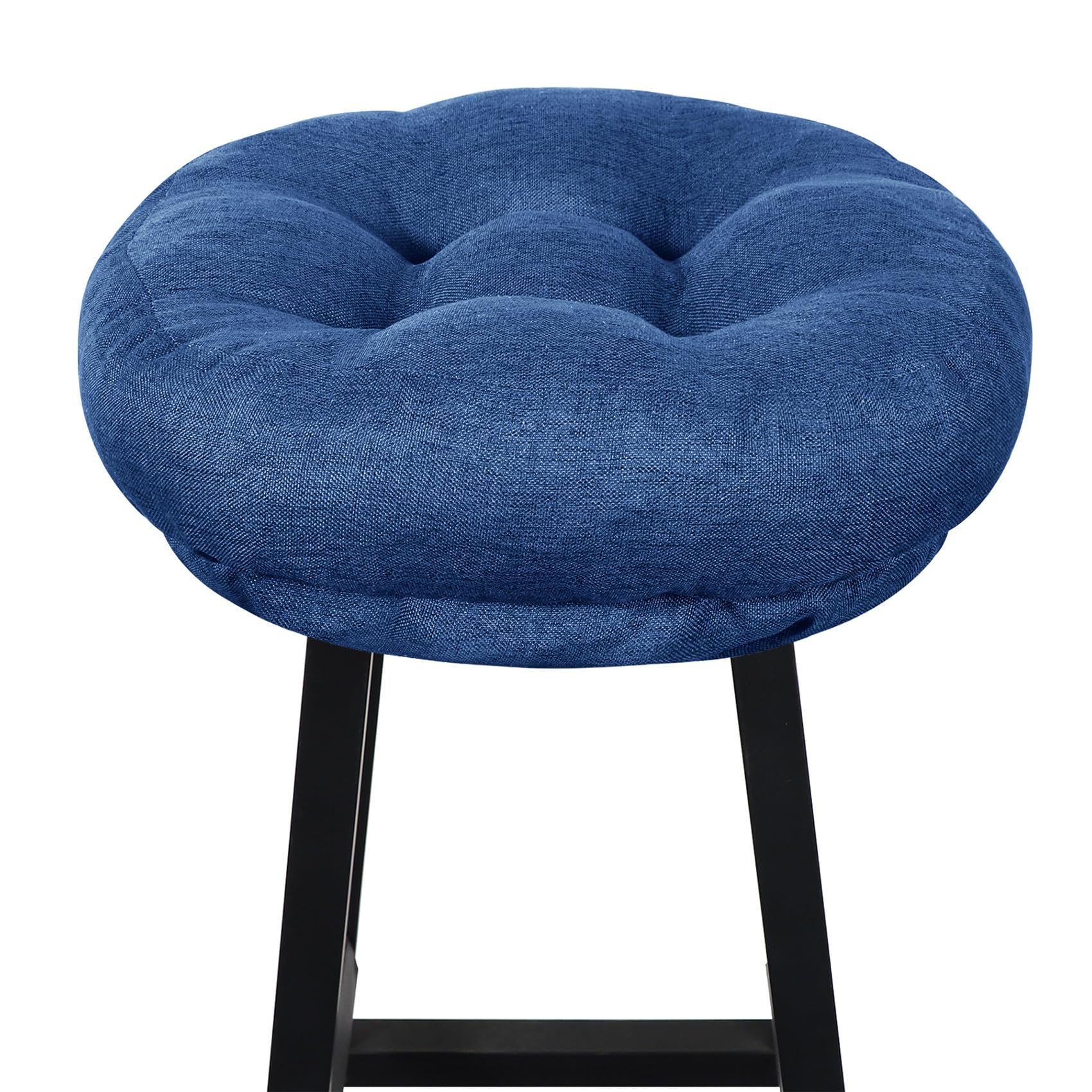 Photo 1 of PRONOUS Navy Blue Bar Stool Seat Cushions, Round Stool Covers Pads with Ties Non Slip (12"x12"x4",1 Pack)