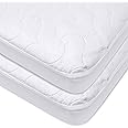 American Baby Company 2 Pack Waterproof Fitted Porta/Mini Crib Mattress Protector, Quilted and Noiseless Mini Crib Pad Cover, White, 38"x24"x5"