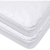 American Baby Company 2 Pack Waterproof Pack N Play Playard Mattress Protector, Quilted Fitted Pack and Play Mattress Pad Cov