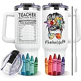 Teacher Appreciation Gifts for Women - Best Teachers Gifts from Student - Back To School & End of Year Thank You Teacher Gift - Christmas Retirement Graduation Birthday - 40 Oz Teacher's Tumbler