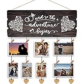 Yudarte Bridal Shower Gift for Bride - Wedding Engagement Gifts for Women Bride to Be - Couples Wall Picture Hanging Collage Board with Clips and Twine 15.8x6.0 Inches