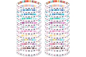 Quelay 24 Pcs Appreciation Bracelets Gift Bulk for Team Sports Dance Christmas Clay Beaded Stretchy Era Bracelets Party Favor for Volleyball Basketball Tennis Football Softball Gifts