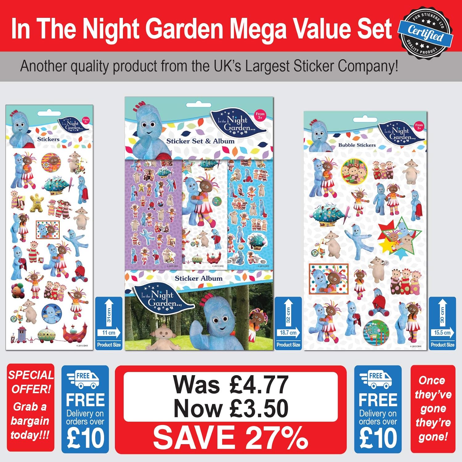 In The Night Garden Stickers Mega Value Set Amazon.co.uk Kitchen & Home