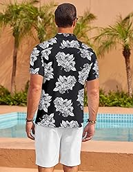 COOFANDY Mens Hawaiian Shirt Short Sleeve Floral