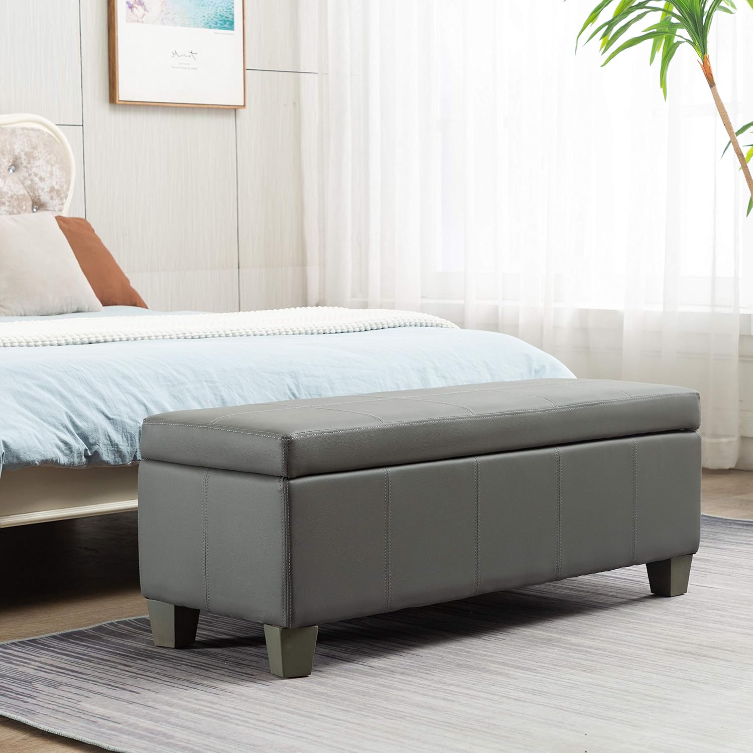 PerHome 48" Storage Ottoman Luxury Bedroom Upholstered
