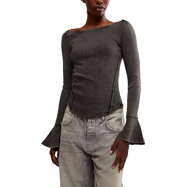 Free People Womens Rocky Long Sleeve White Large at Amazon