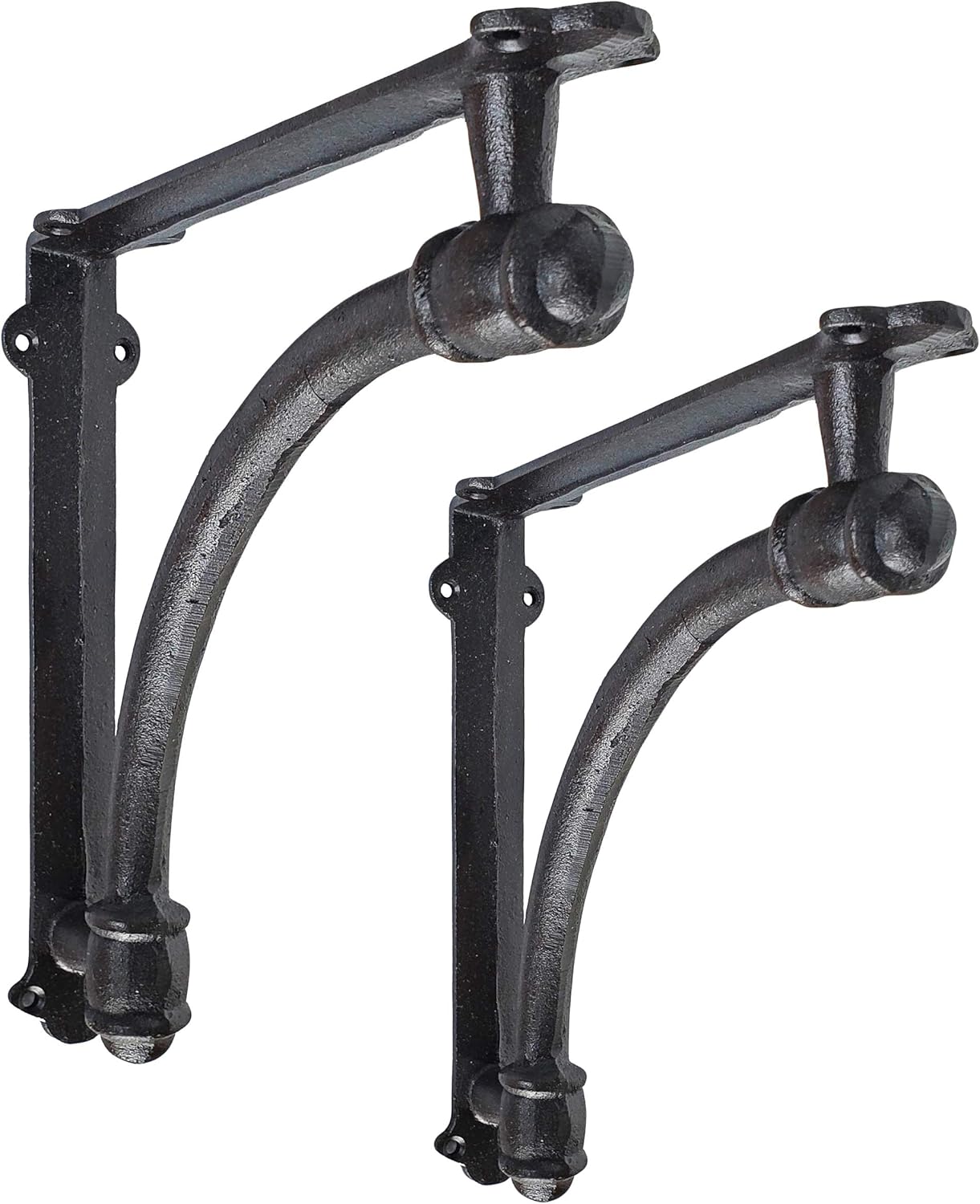 NACH js-90-064 Half Round Shelf Bracket, Black, 2 Pack,Large: Home Improvement