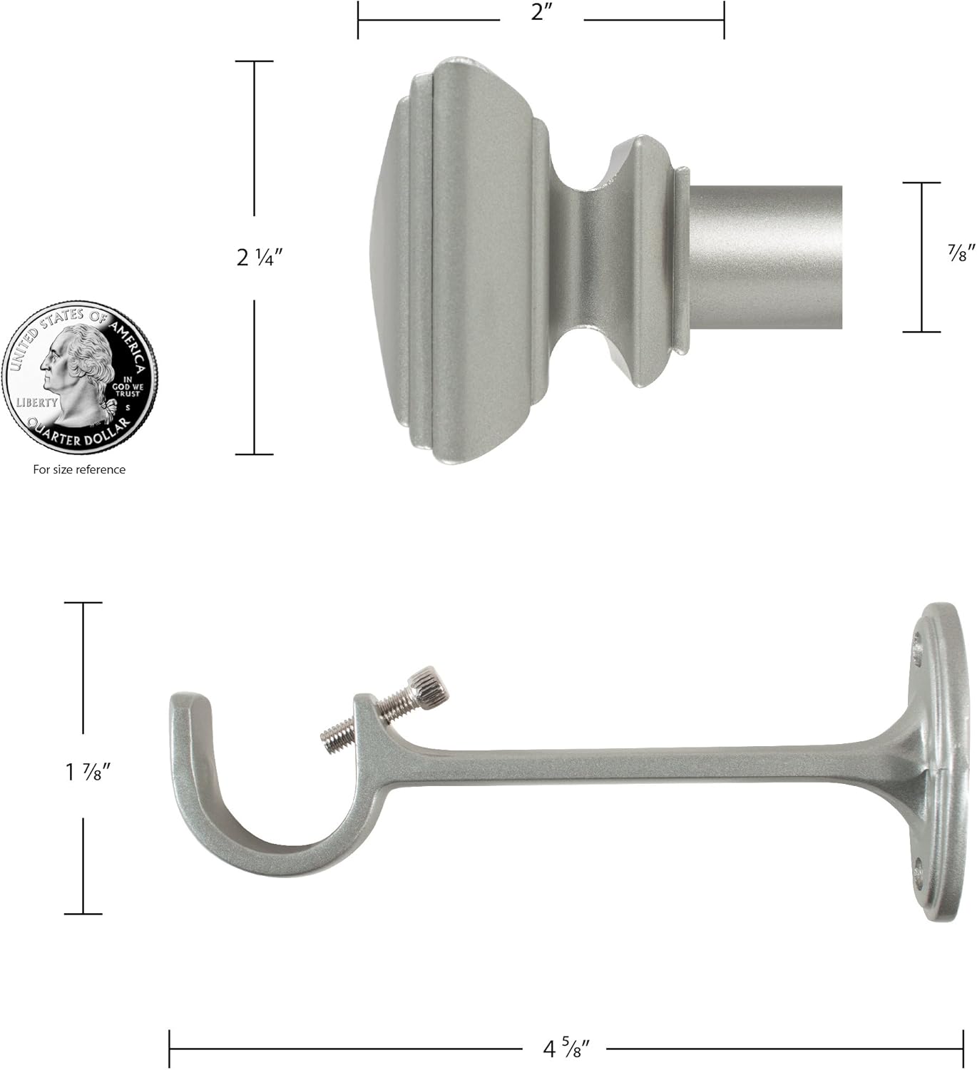 Decopolitan Square Adjustable Curtain Rod Set, 36 to 72-Inch, Nickel: Home & Kitchen