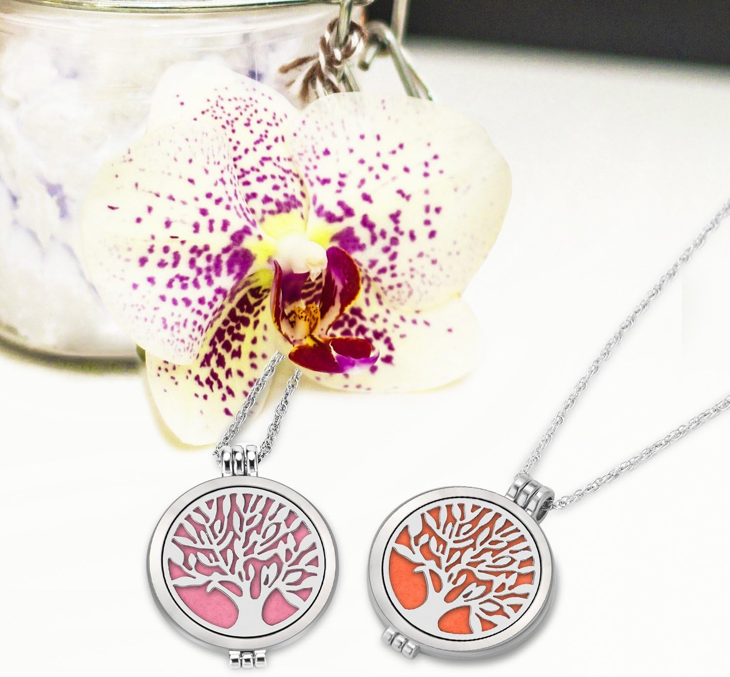 Aromatherapy Essential Oil Diffuser Pendant Necklace,WAWJ Life Tree Stainless Steel Christmas Mothers Day Gift Jewelry with 24" Chain & 12 Felt Pads - Image 5