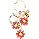 Cute Flower Keychain Keys Charm Gifts for Women Key Ring Decor Purse Charms for Handbags Bag Accessories
