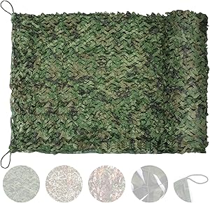 Yeacool Camo Netting Hunting Blinds, Camouflage Tarp Cover, Military Canopy Nets, Army Sunshade Fence Net, Lightweight Waterproof, Great for Car Cover, Party Decoration, Stealth Camping, Photograph