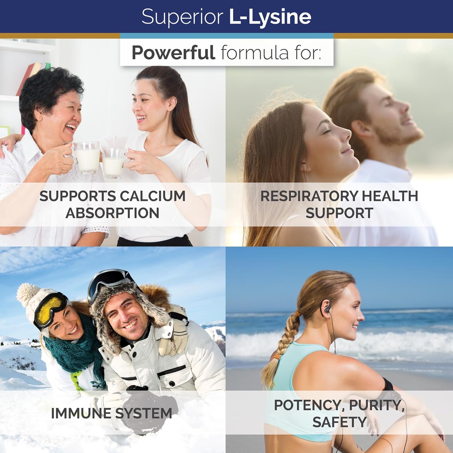 Superior Labs – Best L-Lysine NonGMO - Dietary Supplement –500 mg Pure Active L-Lysine – 120 Vegetable Capsules – Supports Calcium Absorption – Immune System & Respiratory Health Support: Health & Personal Care