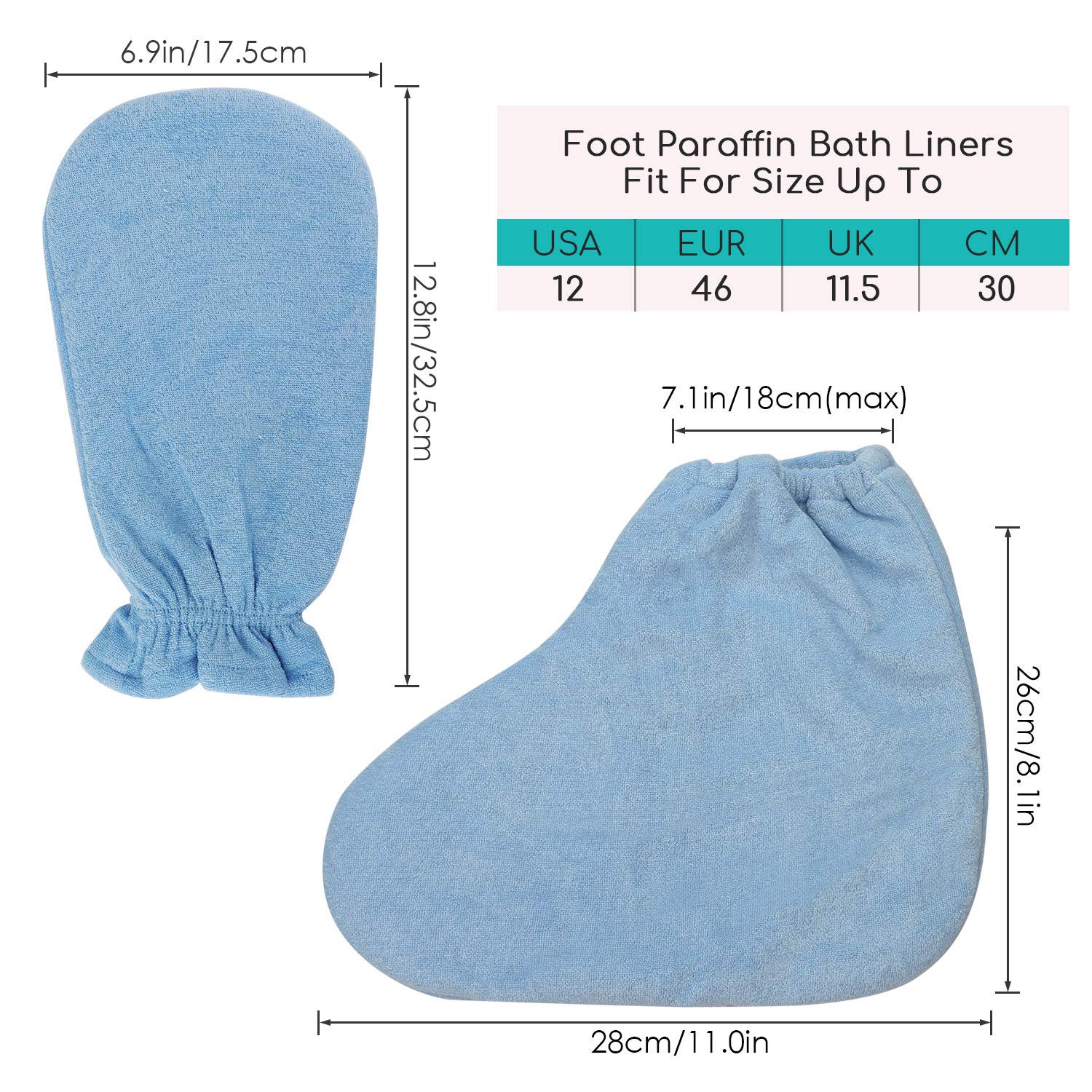 Paraffin Wax Mitts for Hand and Feet, Segbeauty Paraffin Bath Mitts and Booties with Double Terry Clothes, Snug Elastic Opening Paraffin Wax Glove and Bootie for Thermal Treatment, Wax Machine: Beauty