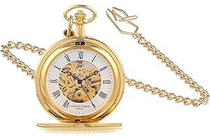 CHARLES-HUBERT PARIS Charles-Hubert, Paris 3556 Gold-Plated Mechanical Pocket Watch