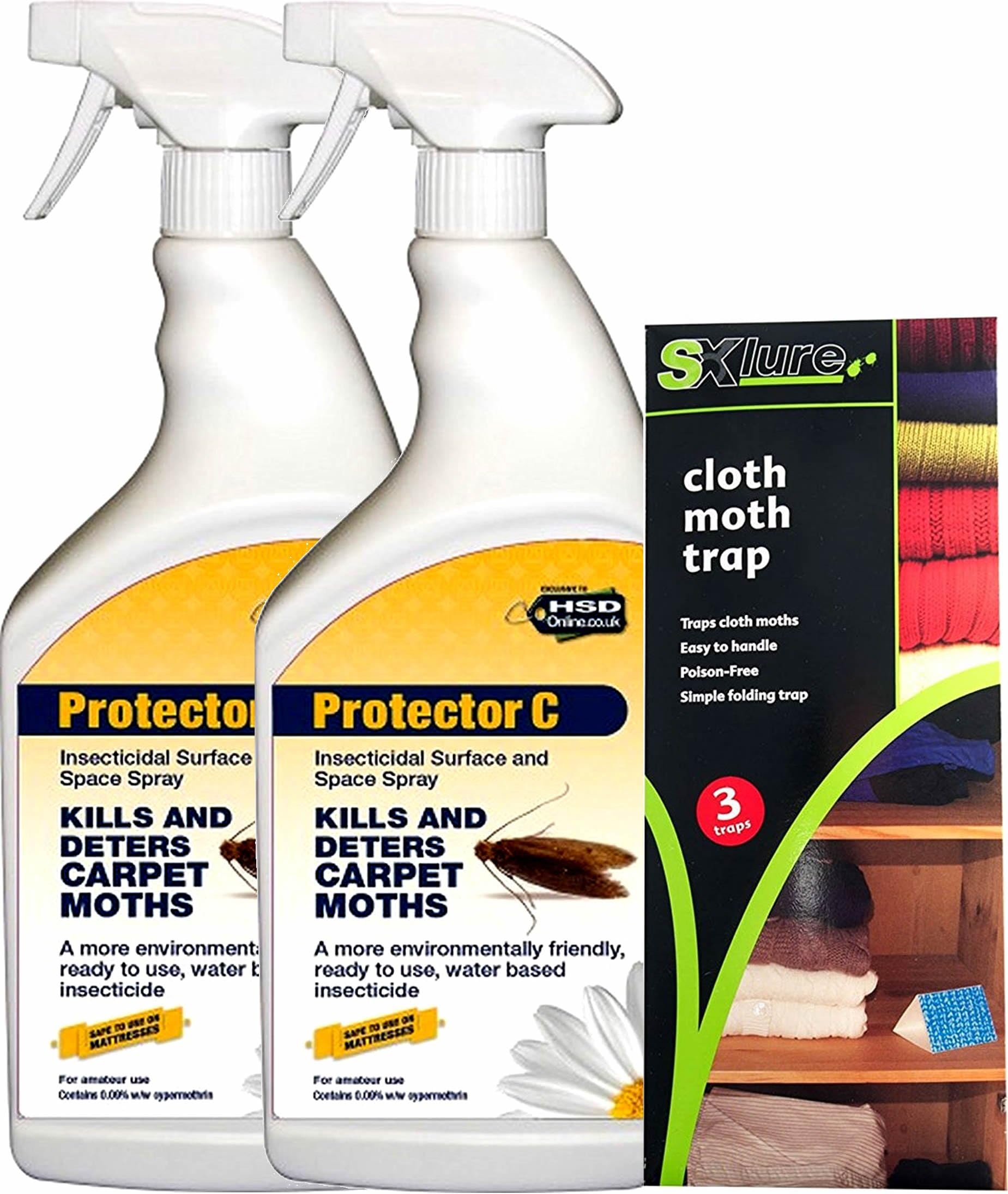 Carpet/Clothes Moth Killer Spray (2L) & Pheromone Trap Kit