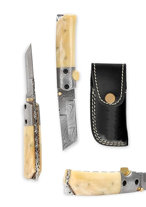 Perkin Knives Taschenmesser / Klappmesser, Damaszener-Stahl