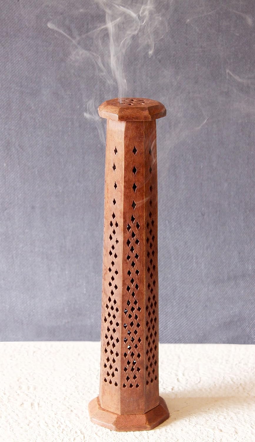 The StoreKing Wooden Incense Cone Tower Burner Stand Holder
