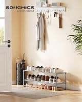 SONGMICS 2-Tier Shoe Rack Storage Organizer Grey 8-10 Pairs 30x92x34 cm view 2