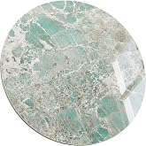 ZL ZELing Round Sintered Stone Table Top 35",Replacement Table Top for Indoor &amp; Outdoor - Heat/Scratch Resistant Waterproof Ceramic DIY Desktop, Patio/Balcony/Bistro/Caf&eacute; &amp; Dining Room (Green)