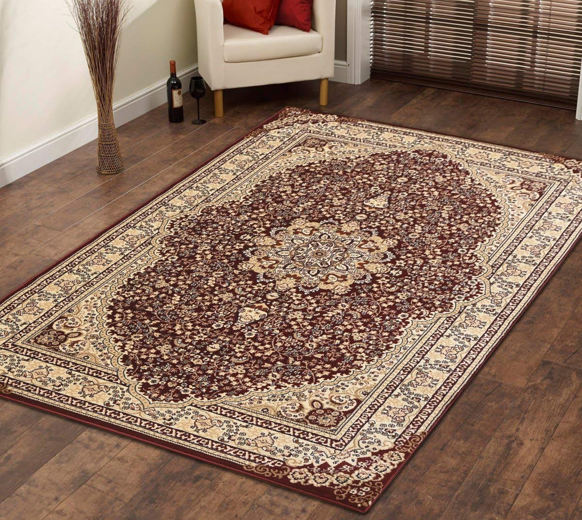 Msrugs Traditional Oriental Medallion Red Beige Area Rug Persian Style Rug