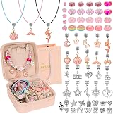 Hysagtek Jewellery Making Kit 66 Pcs DIY Charm Bracelet Kit for Girls Pink