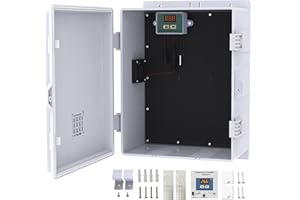 AKWSCYBY Outdoor Electrical Box, Junction Box with Fan, Mounting Plate, Dust Screen, Mounting Brackets and Hinged Lid (13"H x 9" Lx 5.6"W)