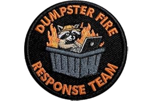Zolawe Dumpster Fire Response Team Hook and Loop Patch, 3 Inches Sew On Patches, Embroidery Patches for Backpacks Bags Vest Dog Harness, Tactical Military Embroidered Patches, Funny Raccoon DIY Patch