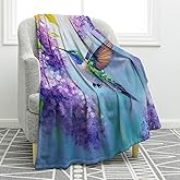 Jekeno Hummingbird Gifts Throw Blanket for Women Girls, Hummingbird Flower Themed Toys Gifts for Adult Kids, Christmas Birthday Valentine's Decor for Home Living Room Bed Couch Travelling Camping