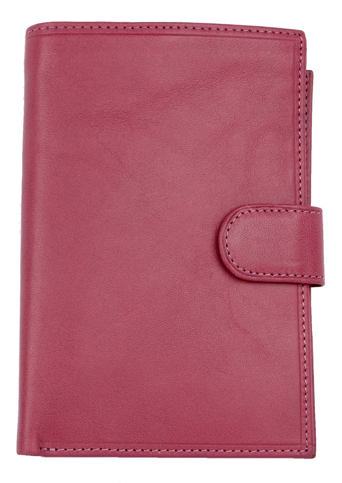 Il Giglio Women's Large Pink Genuine Leather Wallet with Removable Passport Holder