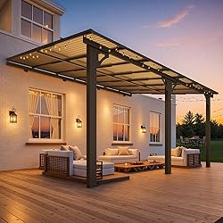AECOJOY 10' x 14' Adjustable Height Outdoor Lean to